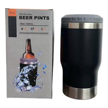 Imagem de 2X Copo Porta Cerveja Garrafa Térmica Latinha De Aço 420Ml D