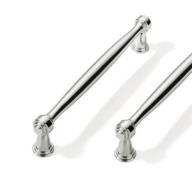 Imagem de CABDM 2 unidades de 152 mm (152 mm) puxadores de armário de níquel polido centro a centro para armários armários sólidos puxadores de gaveta resistentes cômodos cozinhas quartos