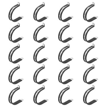 Imagem de HARFINGTON 20 braçadeiras de aço inoxidável de 48 mm (1-7/8 pol.) Braçadeiras de conduíte acolchoadas de borracha para instalação doméstica industrial automotiva fio de tubulação