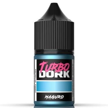 Imagem de Turbo Dork Tinta acrílica metálica Maguro Frasco de 22 ml - Tinta com acabamento metálico não tóxico à base de água