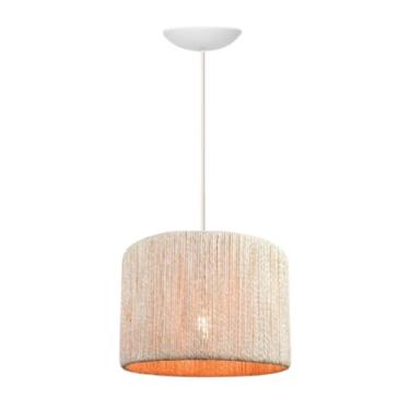 Imagem de Luminária Pendente Modelo Paris em Corda Sisal Natural Palha Fio Branco