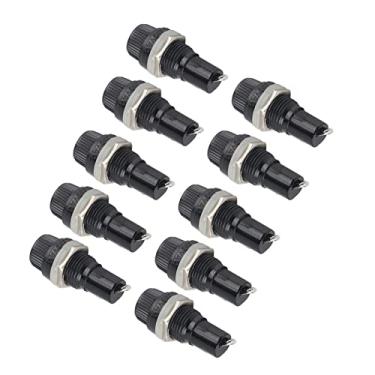 Imagem de Tampa de Parafuso de Montagem Em Painel, Caixa de Suporte de Fusível, 10 Peças, Fusíveis Resistentes de Tubo de Vidro de Rádio, 5x20mm, Preto