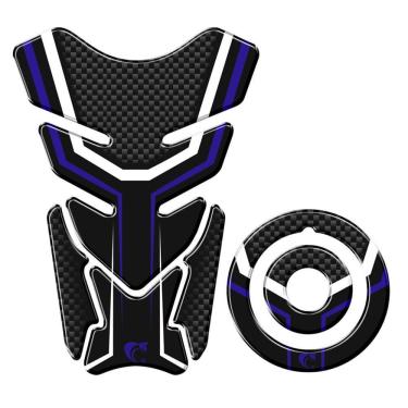 Imagem de Adesivo Protetor Tanque E Bocal Moto Yamaha Carbono Azul