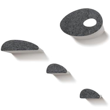 Imagem de Conjunto de 4 capas de fachadas complementares compatíveis com prateleiras de parede para gatos da Pryde Pets - 100% feltro PET sustentável - Climbers vendidos separadamente - Pára-choques de