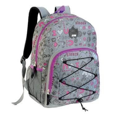 Imagem de Mochila Escolar Infantil Sbdv-2033 Estampada Cinza - Fuseco