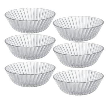 Imagem de Jogo 6 Tigelas Petisqueira Vidro Espiral Servir Decorar - CLASS HOME