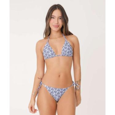 Imagem de Top Biquíni Cortininha Estampado Bojo Removível Marisa-25047, Azul, G