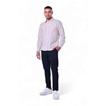 Imagem de Camisa Masculina Linho Misto - Rabbithos, Bege, G