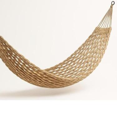 Imagem de Rede De Dormir Casal Descanso Trançada Em Algodão (Rede Trançada Areia)