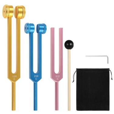 Imagem de Conjunto de diapasões GOGHOST (128 Hz, 256 Hz, 512 Hz) com martelo Ref