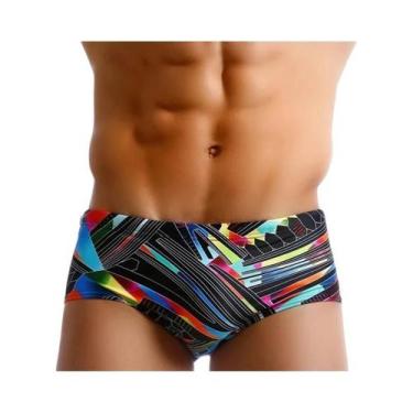 Imagem de Sunga Masculina Preta E Vermelha Com Corte Brasileiro Para Surf E Prai