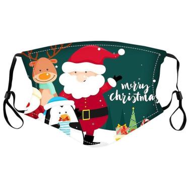 Imagem de Máscara facial Feliz Natal Papai Noel de algodão respirável