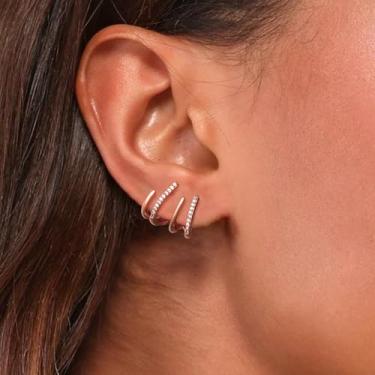 Imagem de Brinco feminino, pulseira de ouro de camada delicada empilhável para mulheres, joias da moda | Presente de festa, banhado a ouro 14K, standard, Latão, Sem pedra preciosa