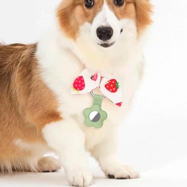 Imagem de 1 capa com suporte para AirTag com chaveiro, flor, capa protetora de silicone com argola para crianças, animais de estimação, carteira, mochilas, bagagem