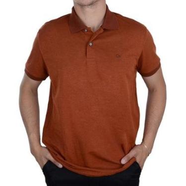 Imagem de Camisa Polo Masculina Ogochi Casual Slim Marrom - 0074-Masculino
