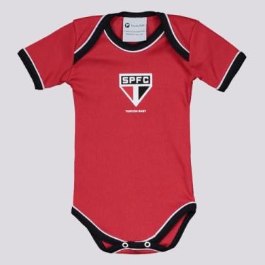 Imagem de Torcida Baby Body Oficial São Paulo SPFC Vermelho com Detalhes Preto e Branco para Bebê (P)