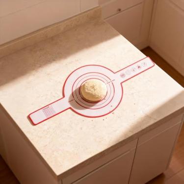 Imagem de Tapete de silicone grande antiderrapante para massa com grade de medição resistente ao calor para cozinha