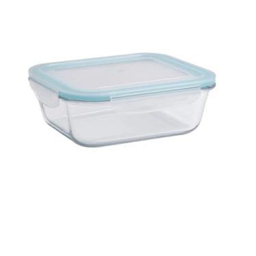 Imagem de Kit 10 Pote Hermético Marmita Vidro Tampa Trava 370ml Fitness(2 POTES)