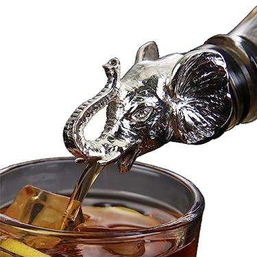 Imagem de Aerador de Vinho Metal Animal Filtrador Whiskey Tapão Garrafa com Acessório Borracha Silicone Liga Zinco Premium Decoraç