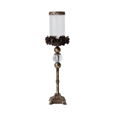 Imagem de Castiçal vintage castiçais de mesa centros de mesa decoração de festa de casamento castiçais acessórios de moda castiçais mesa de vela (B)