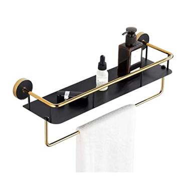 Imagem de HHHJQFAAT Toalheiro barra de toalha toalheiro toalheiro suporte de toalha montado na parede prateleira de banheiro para cozinha armários lavatórios suporte de toalha de banheiro (cor: preto)