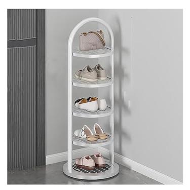 Imagem de Sapateira alta estreita para porta de entrada, prateleira de metal vertical, organizador de armazenamento, economia de espaço, torre de sapatos de canto para armário entrada quarto (preto 6) (branco 5