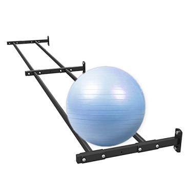 Imagem de ZDJZMGZ Organizador de basquete Suporte ajustável para bola de ioga, suporte de bola de equilíbrio para treino de parede com parafusos de montagem, acessórios de academia em casa,