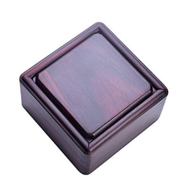 Imagem de Caixa de joias jacarandá caixa de joias pequena anel antigo/brincos/colar caixa de armazenamento vintage organizador de joias para mulheres organizador de joias (retângulo G) (quadrado M)