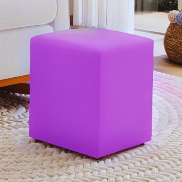 Imagem de Puff Puf Banco Banqueta Quadrada Cubo Decorativo - Realizar, Roxo