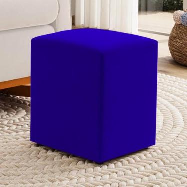 Imagem de Puff Puf Banco Banqueta Quadrada Cubo Decorativo - Realizar, Azul