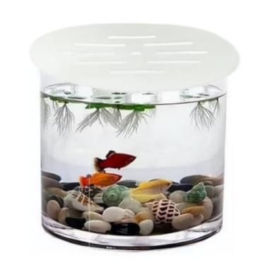 Imagem de POCREATION Tampa Redonda para Aquário, Acrílico Transparente 7.5 Tamanhos, Tampa Superior para Tanque de Peixes Com Design Multifuros, para Tartarugas, Camarões, Répteis