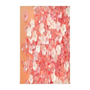 Imagem de Wassud Toalhas de cozinha padrão de lantejoulas de flores toalhas de prato de cozinha 1 pacote panos de prato macios com laço para pendurar toalha de mão super absorvente de secagem rápida toalhas de