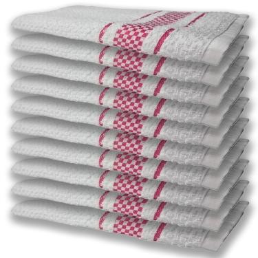 Imagem de 10 Panos De Prato Atoalhado Felpudo Premium Rosa