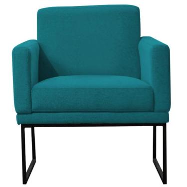 Imagem de Poltrona Decorativa Juliette Suede Com Armação Preta Metal