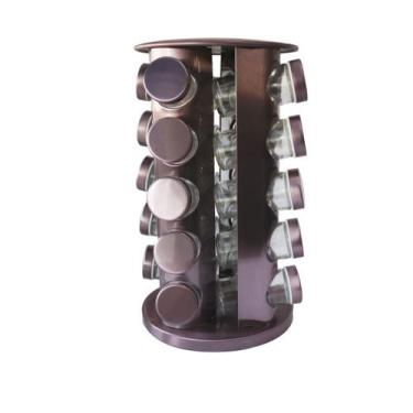 Imagem de Porta tempero giratório com suporte redondo lilás com 20 pçs - Floripa