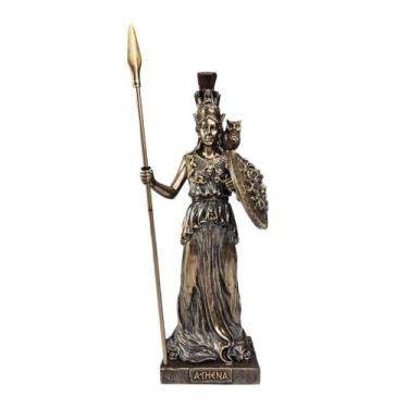 Imagem de Estátua De Athena Grega Com Escudo E Lança Em Resina - GS