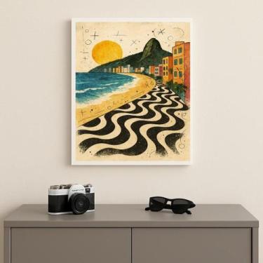 Imagem de Quadro Arte Rio De Janeiro Copacabana 24X18Cm Mold Preta - Quadros On-