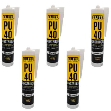 Imagem de Kit 5 Selantes PU 40 Vedação Pias Esquadrias Branco Elite - ELITE SUPE
