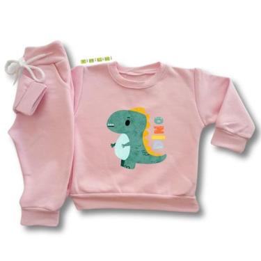 Imagem de Conjunto de Moletom Infantil Flanelado de Frio Unissex Roupa de Invern