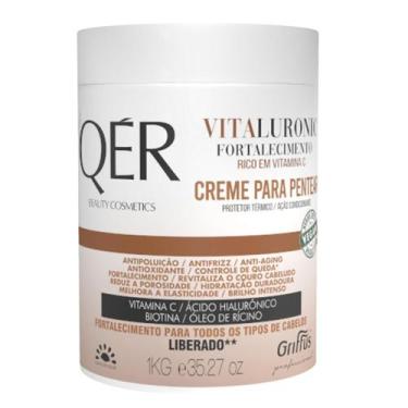 Imagem de Creme Para Pentear Fortalecimento Vegano Vitaluronic QÉR Griffus 1Kg