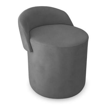 Imagem de Puff Encosto Confortável Sala Estilo Moderno Redondo Suede Cor:Terraco