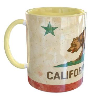 Imagem de Caneca Porcelana Bandeira California Eua - Pense Canecas, Amarelo