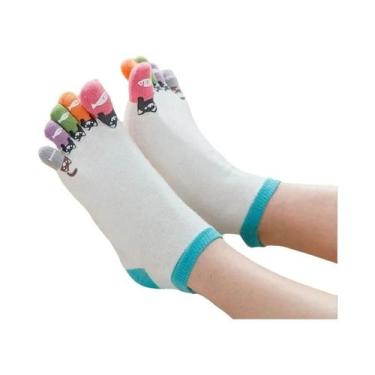 Imagem de Meias De Algodão Femininas Com Estampa De Urso E Peixe, Absorventes De