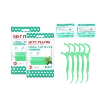 Imagem de Fio Dental De Menta 100 Unidades Para Casa, Estojo De Viagem 50 Unidad