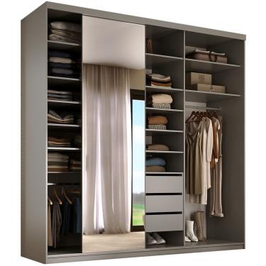 Imagem de Closet Casal 1 Porta de Correr Com Espelho 3 Gavetas 208cm MDF Sonni R02 Urbe - Lyam Decor