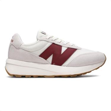 Imagem de Tênis New Balance 370v1 Unissex, 43, Bege, Bordô