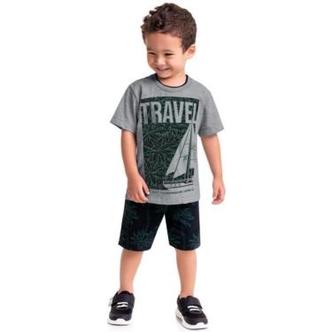 Imagem de Conjunto Infantil Verão Menino Travel 2 peças Tam 3 a 8  - Milon-Masculino