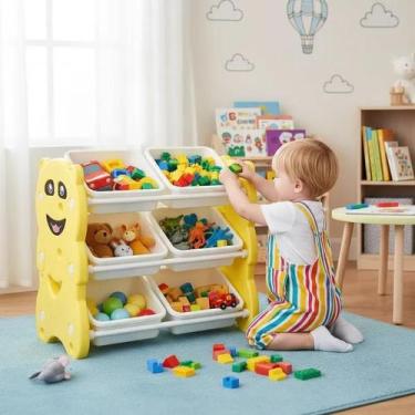 Imagem de Estante Infantil Organizador De Brinquedos Ursinho 6 Nichos - Yeet