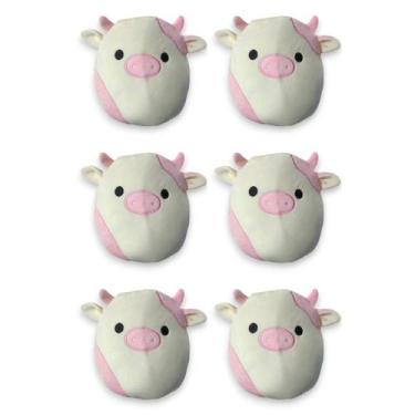 Imagem de Kit 6x Brinquedos Pelúcia de Vaquinha Rosa - Ty Rara