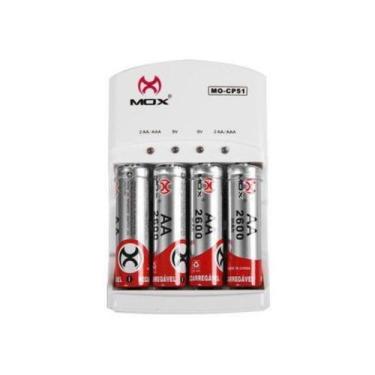 Imagem de Carregador de Pilhas e Bateria 9v MOX MO CP51 C 4 AA Bivolt